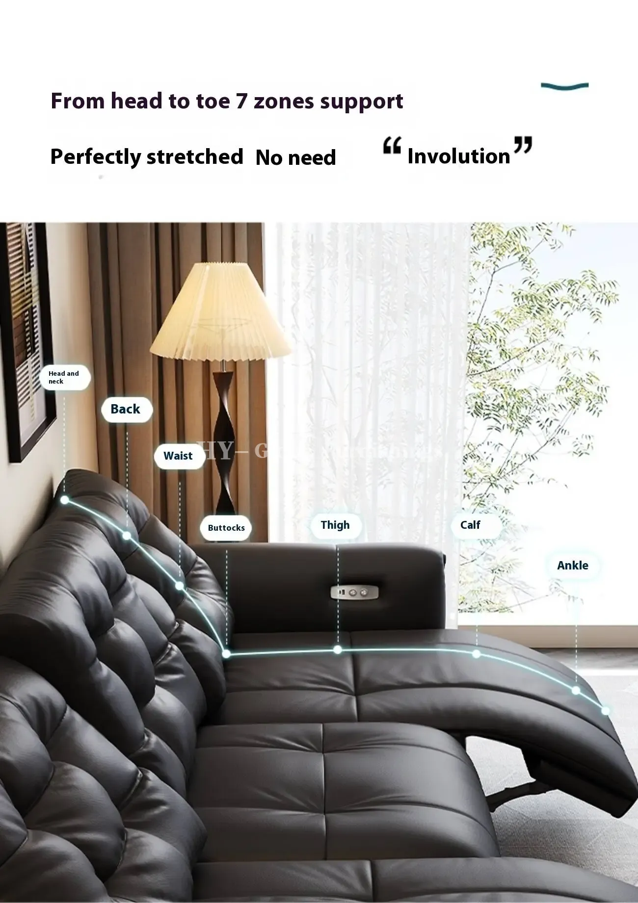 Globe Furnishings - Italian Swan Zero Wall Electric Function Leather Sofa