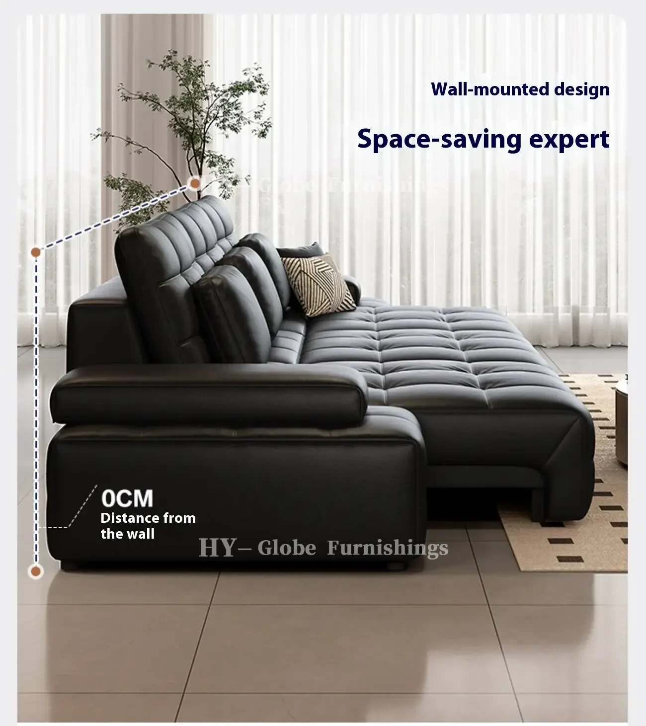 Globe Furnishings - Laurence Electric Multifunctional Leather Sofa