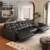 Multi-functional Electric Top-Grain Leather Sofa with Reclining and Sitting Options.