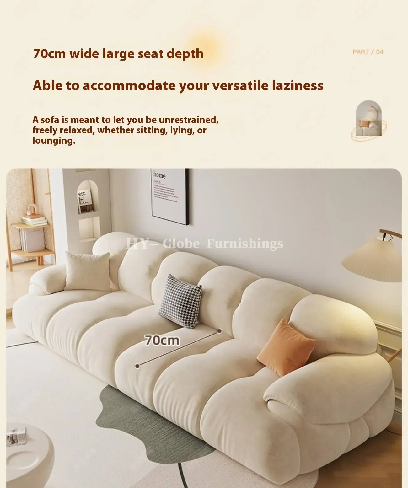 Globe Furnishings - Retro Compact Straight Cotton Candy Sofa