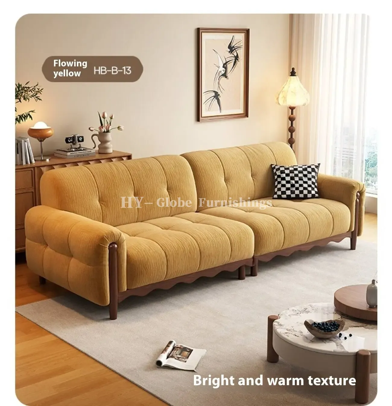 Globe Furnishings - New Solid Wood Chenille French Sofa