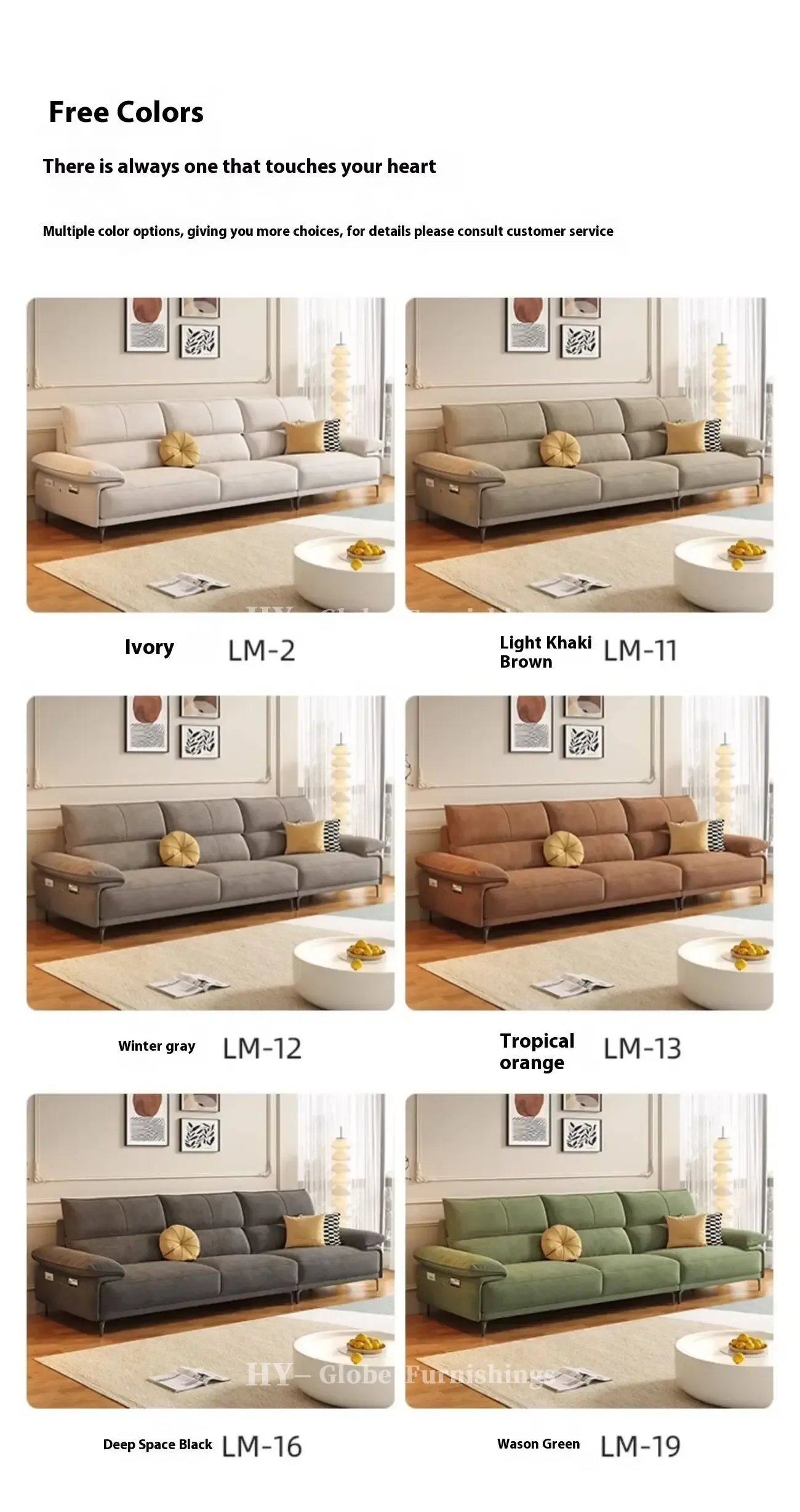Globe Furnishings - Modular Creamy Style Tech Fabric Sofa