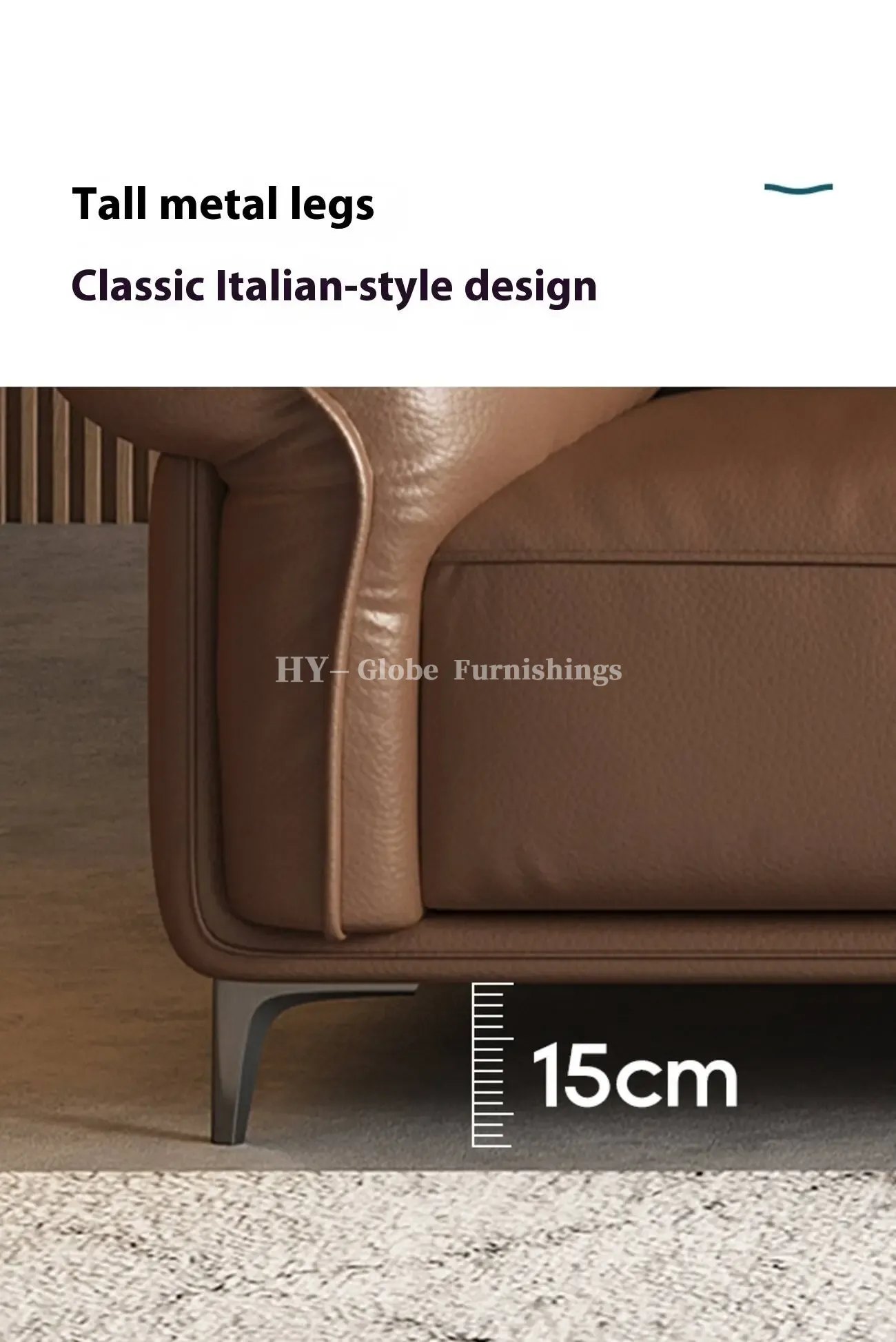 Globe Furnishings - Luxurious Harbour Italian Leather Sofa
