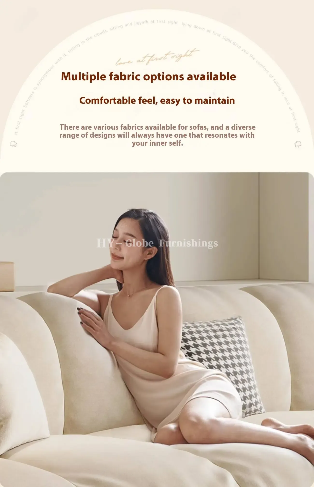 Globe Furnishings - Cloud Puff Modern Minimalist Straight Sofa