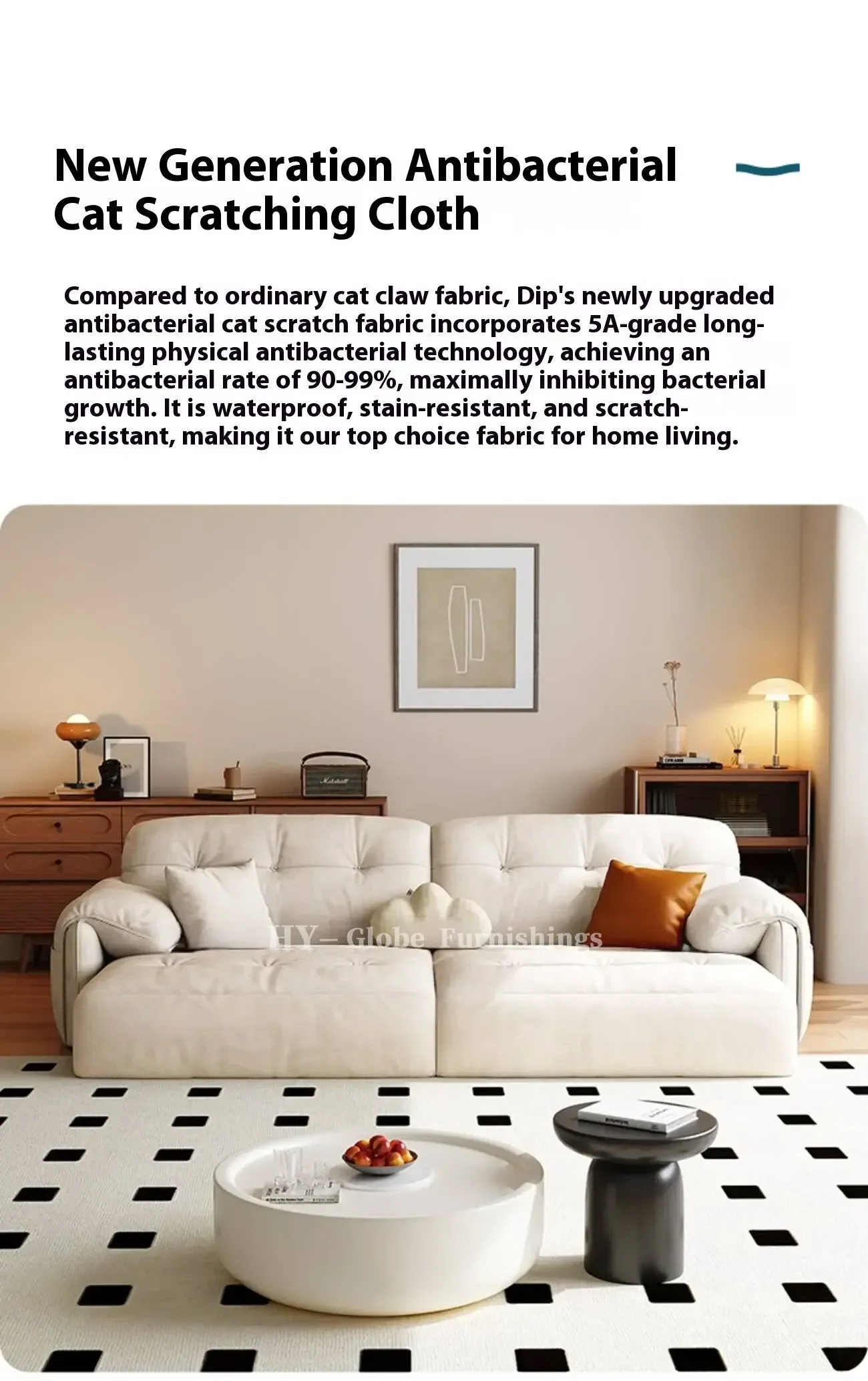 Globe Furnishings - Modern Minimalist Extendable Electric Sofa