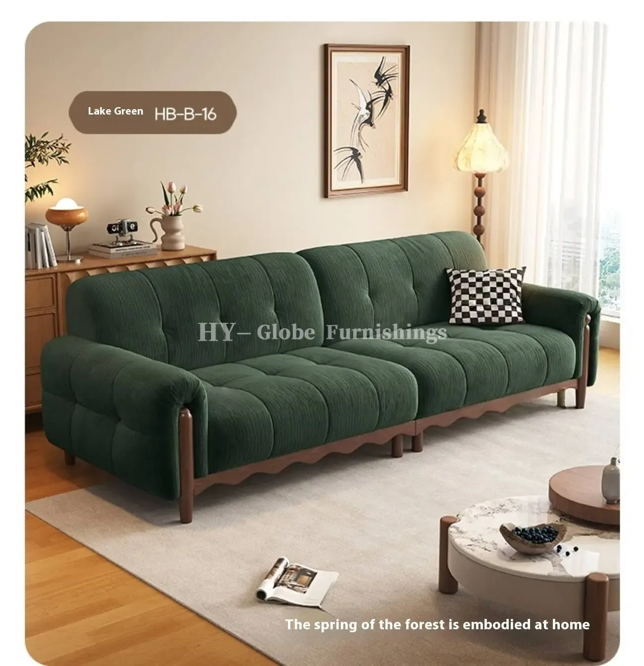 Globe Furnishings - New Solid Wood Chenille French Sofa