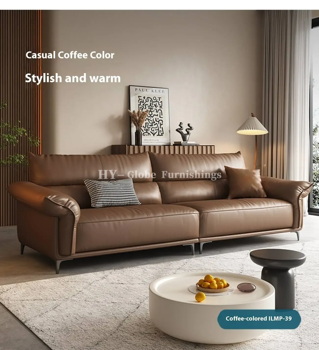 Globe Furnishings - Luxurious Harbour Italian Leather Sofa