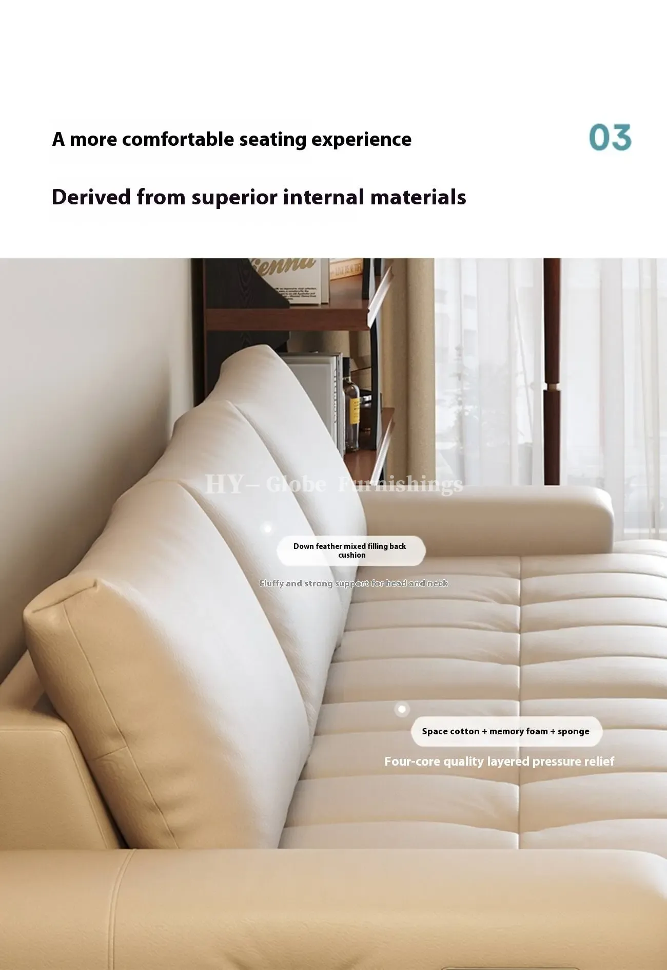 Globe Furnishings - Lawrence top grain cowhide leather sofa