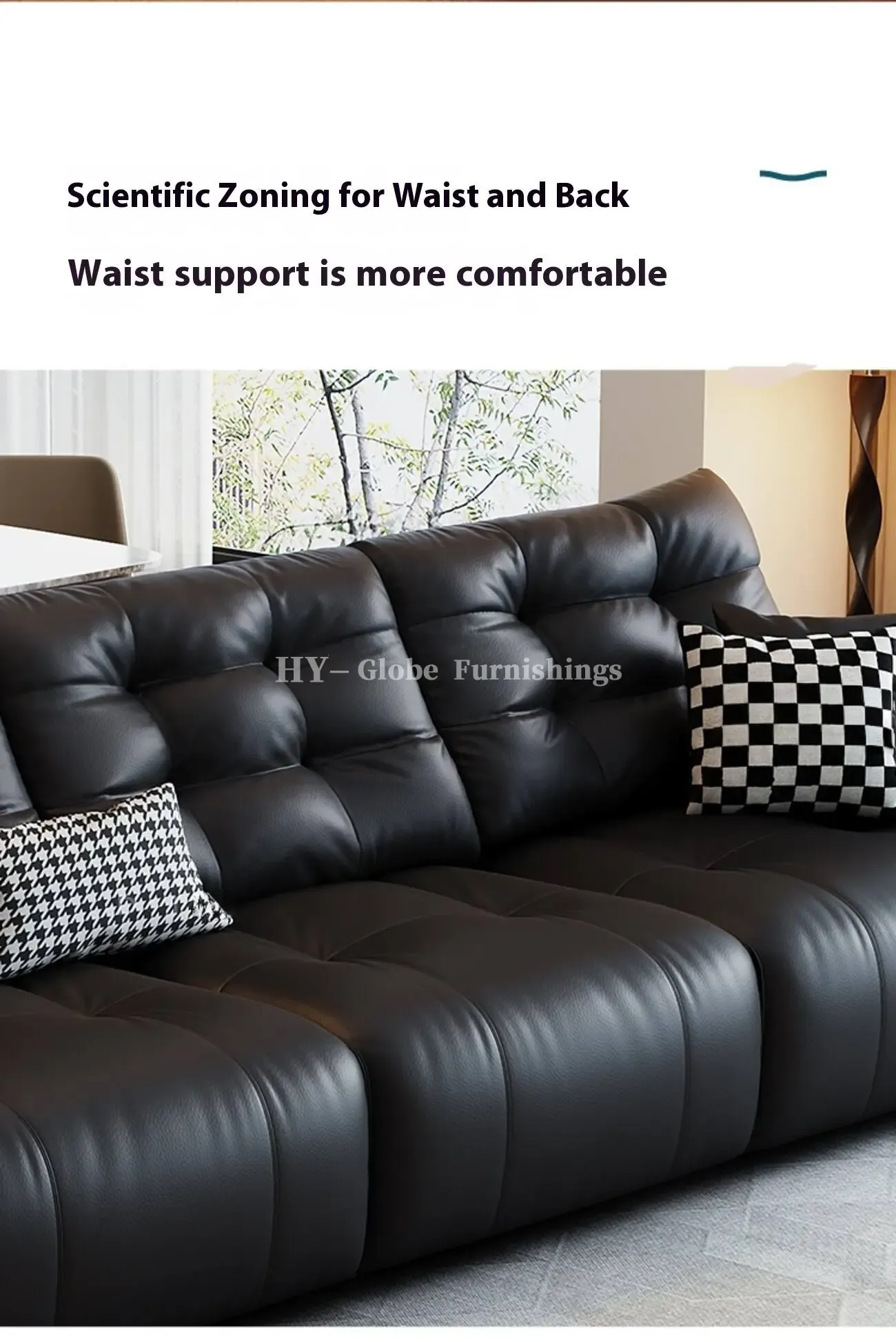 Globe Furnishings - Italian Swan Zero Wall Electric Function Leather Sofa