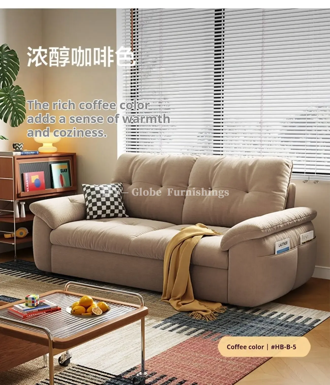 Globe Furnishings - Removable and Washable Cat-Scratch-Resistant Cloud-Shaped Folding Sofa Bed