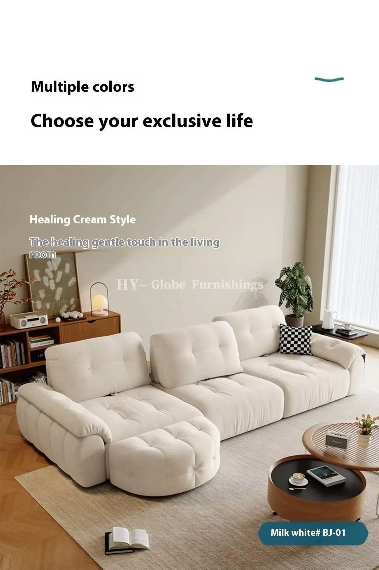 Globe Furnishings - Minimalist Modern Adjustable Pumpkin Sofa