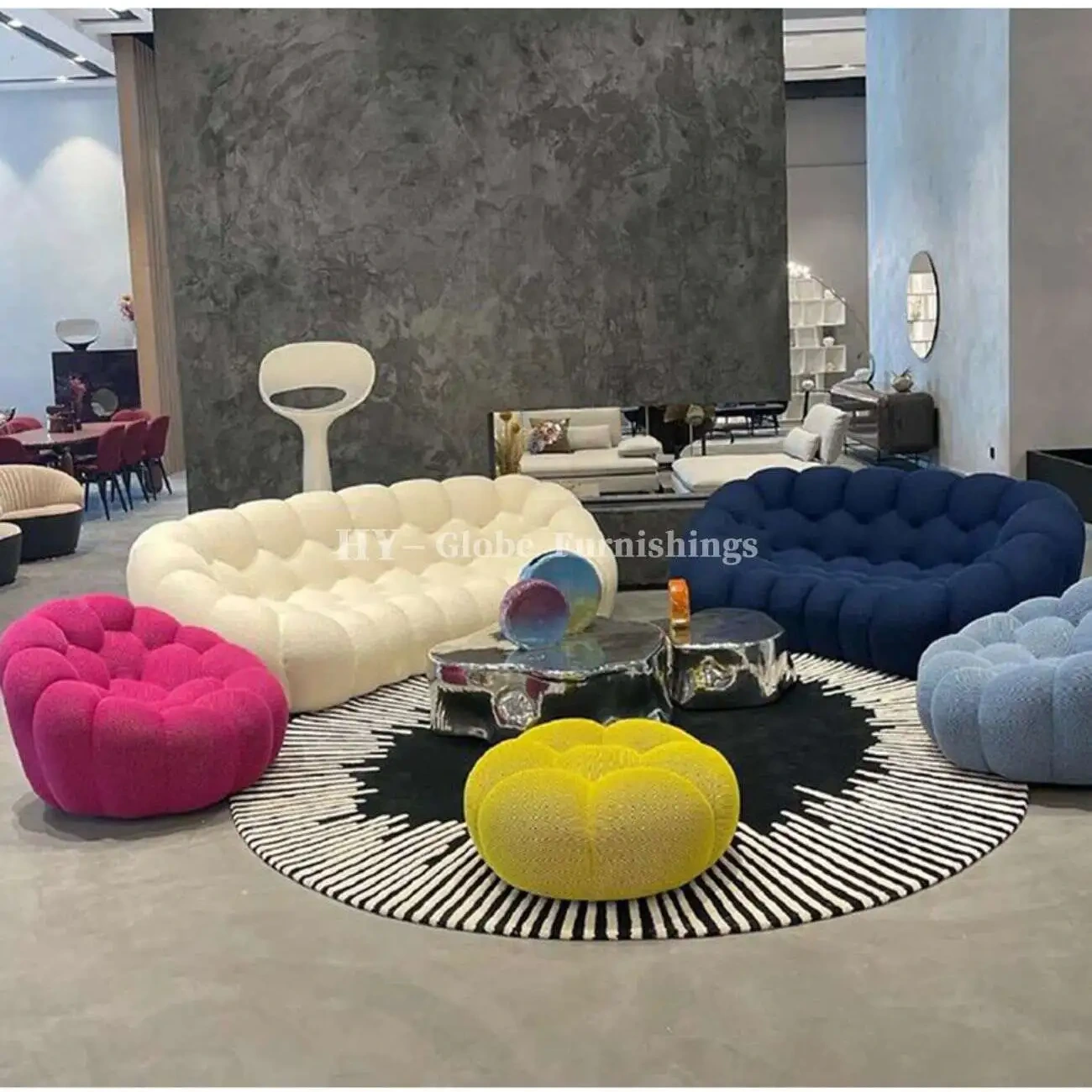 详情-30 Globe Furnishings - Roche Bobois Football Bubble Compression Sofa