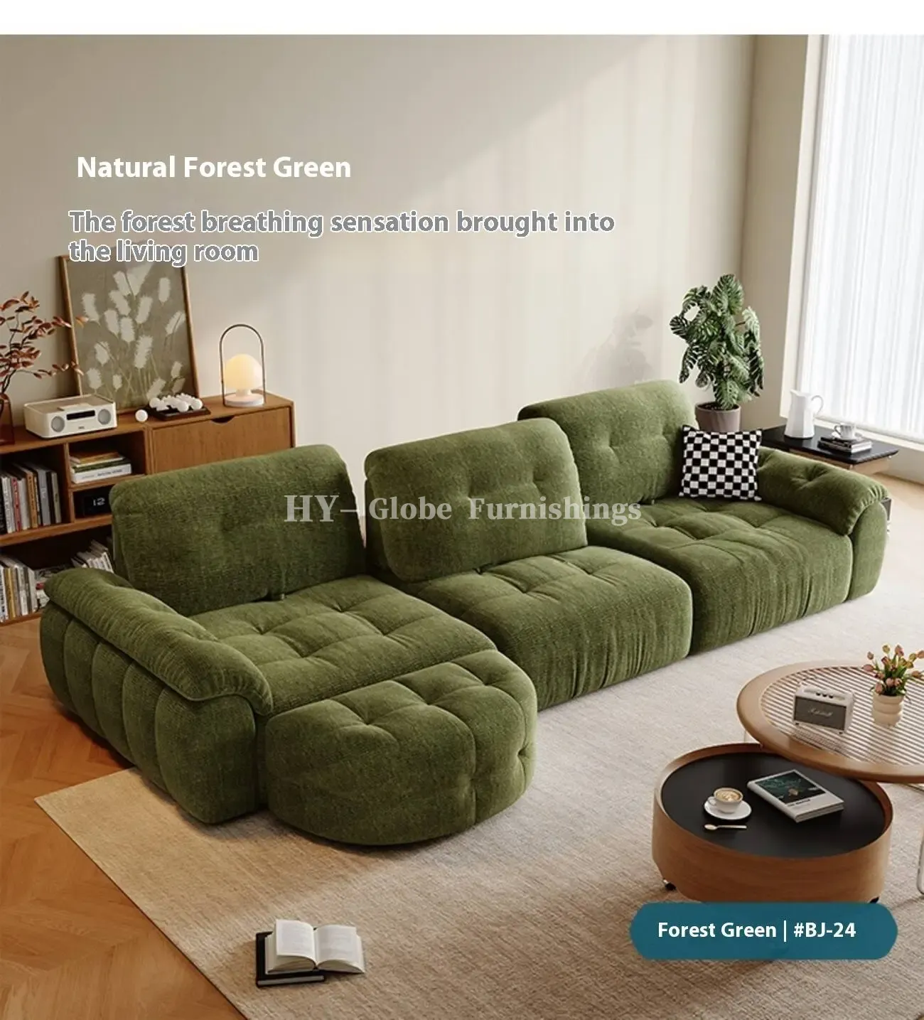Globe Furnishings - Minimalist Modern Adjustable Pumpkin Sofa