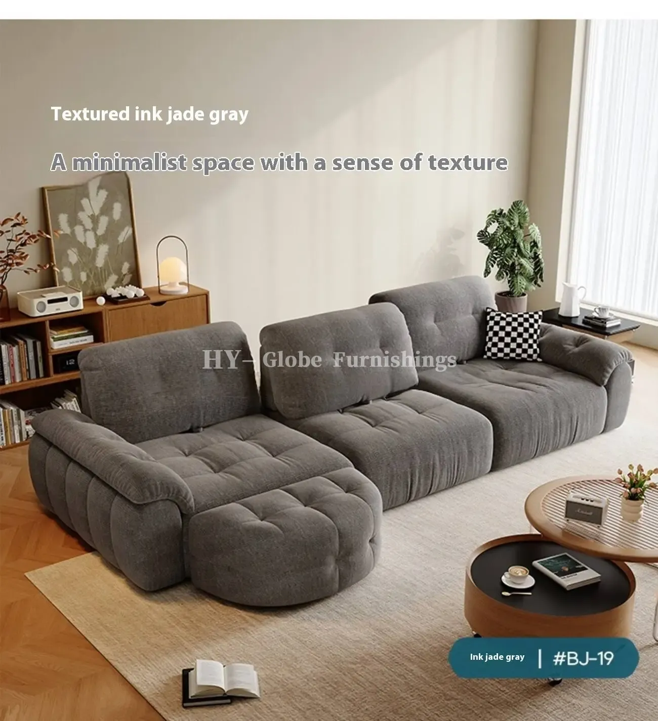 Globe Furnishings - Minimalist Modern Adjustable Pumpkin Sofa
