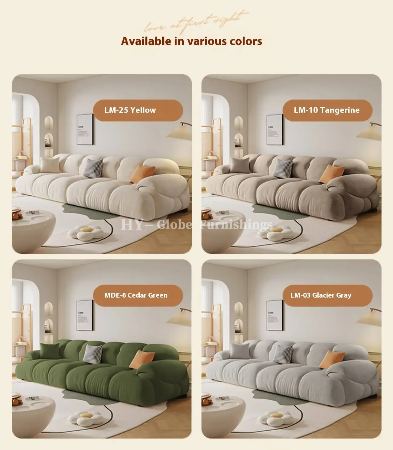 Globe Furnishings - Retro Compact Straight Cotton Candy Sofa