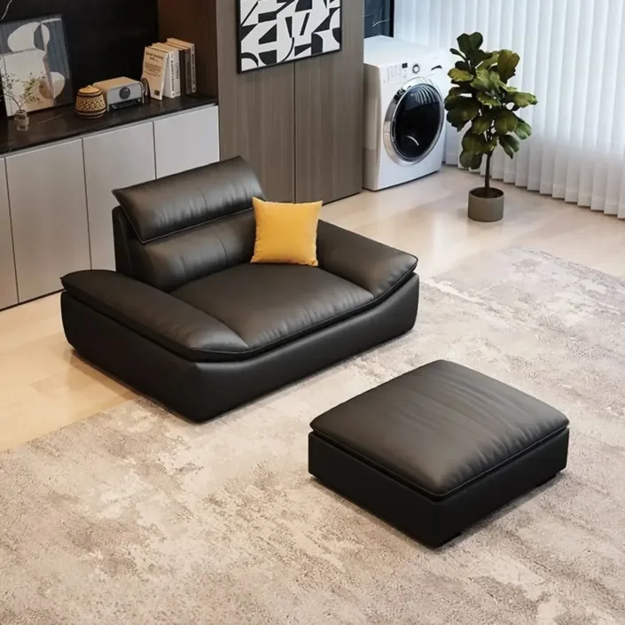 Globe Furnishings - Italian swan-neck genuine leather sofa chair Globe Furnishings - Italian swan-neck genuine leather sofa chair