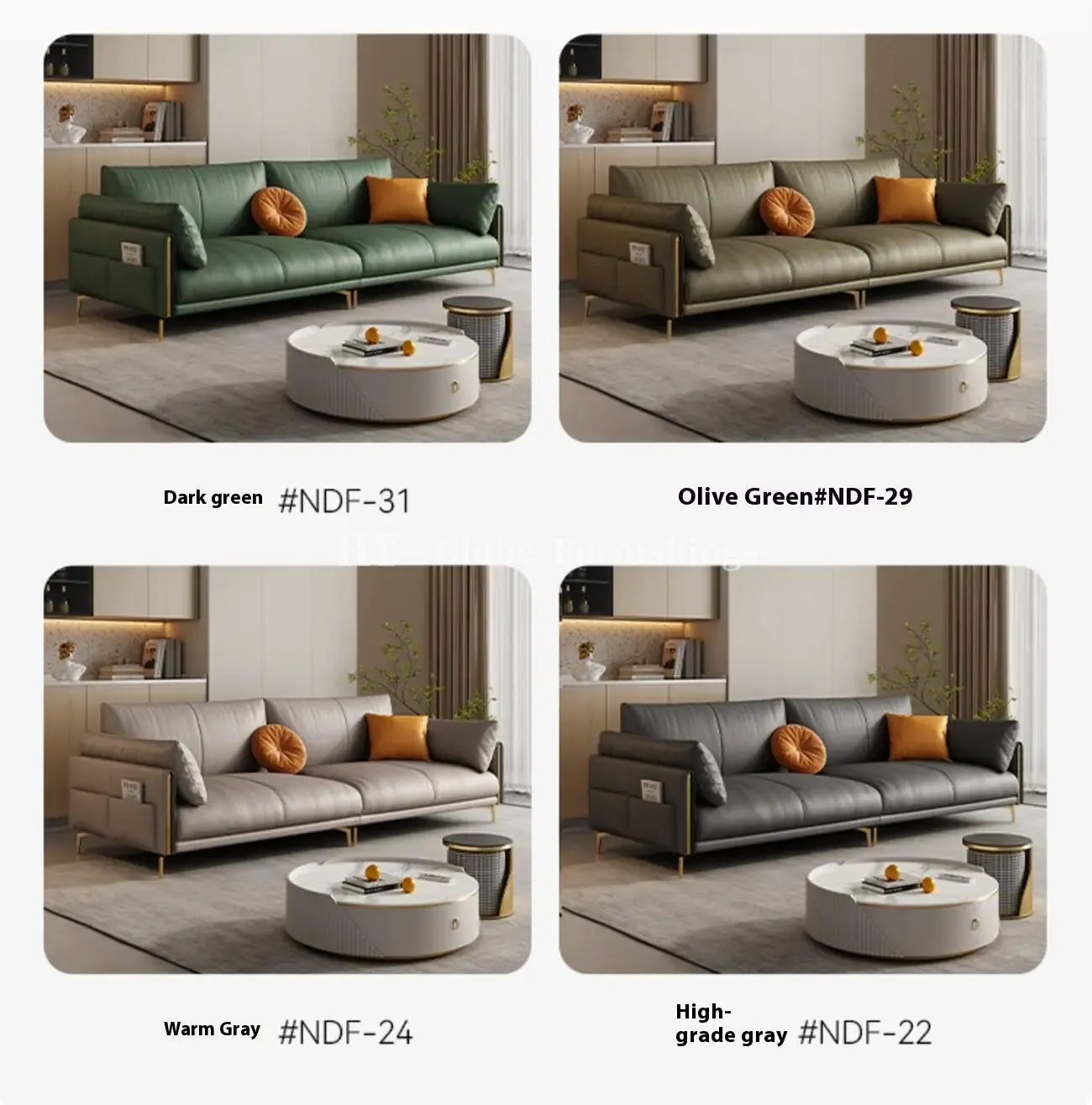 Globe Furnishings - Italian full-grain leather upholstered sofa
