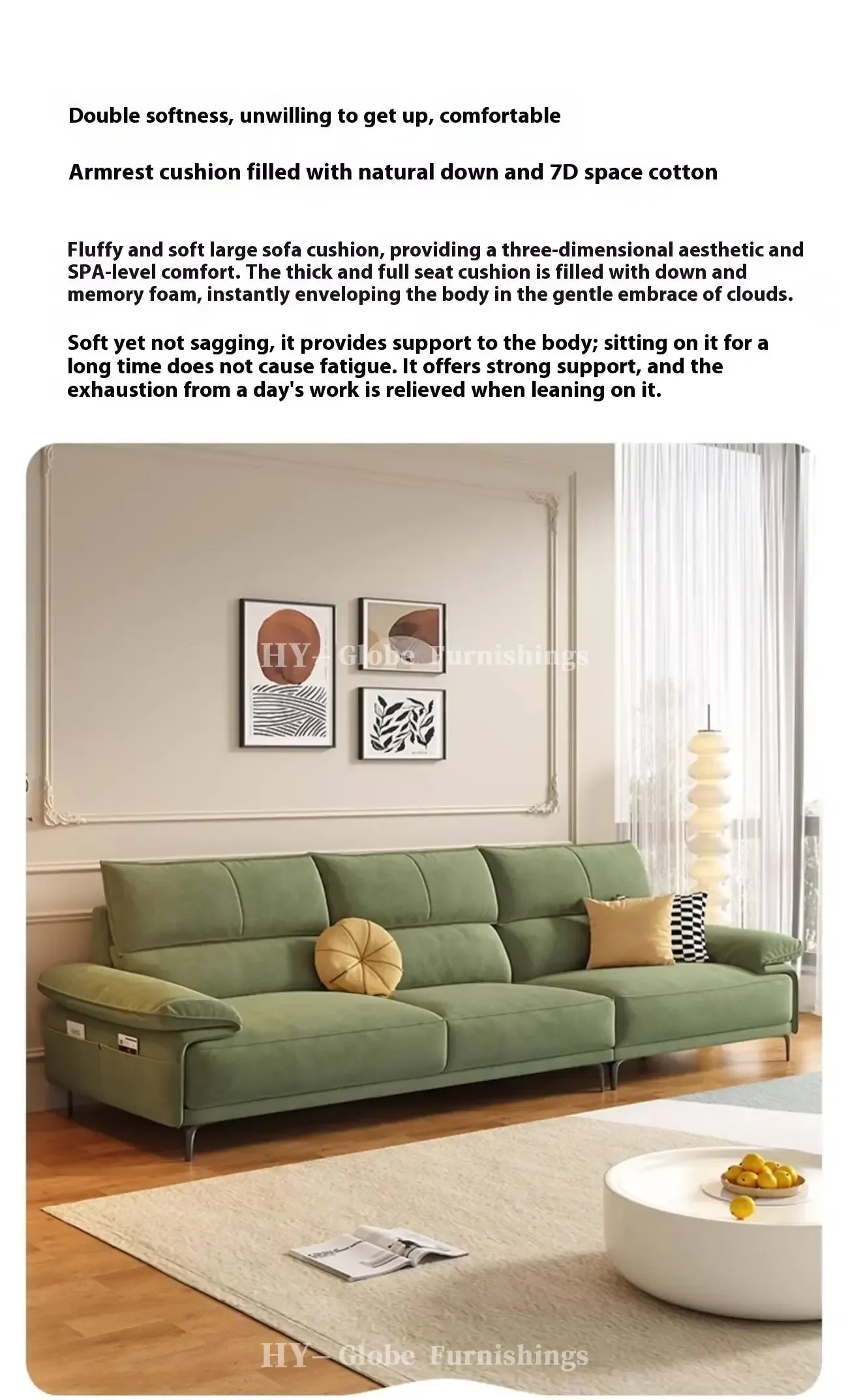 Globe Furnishings - Modular Creamy Style Tech Fabric Sofa