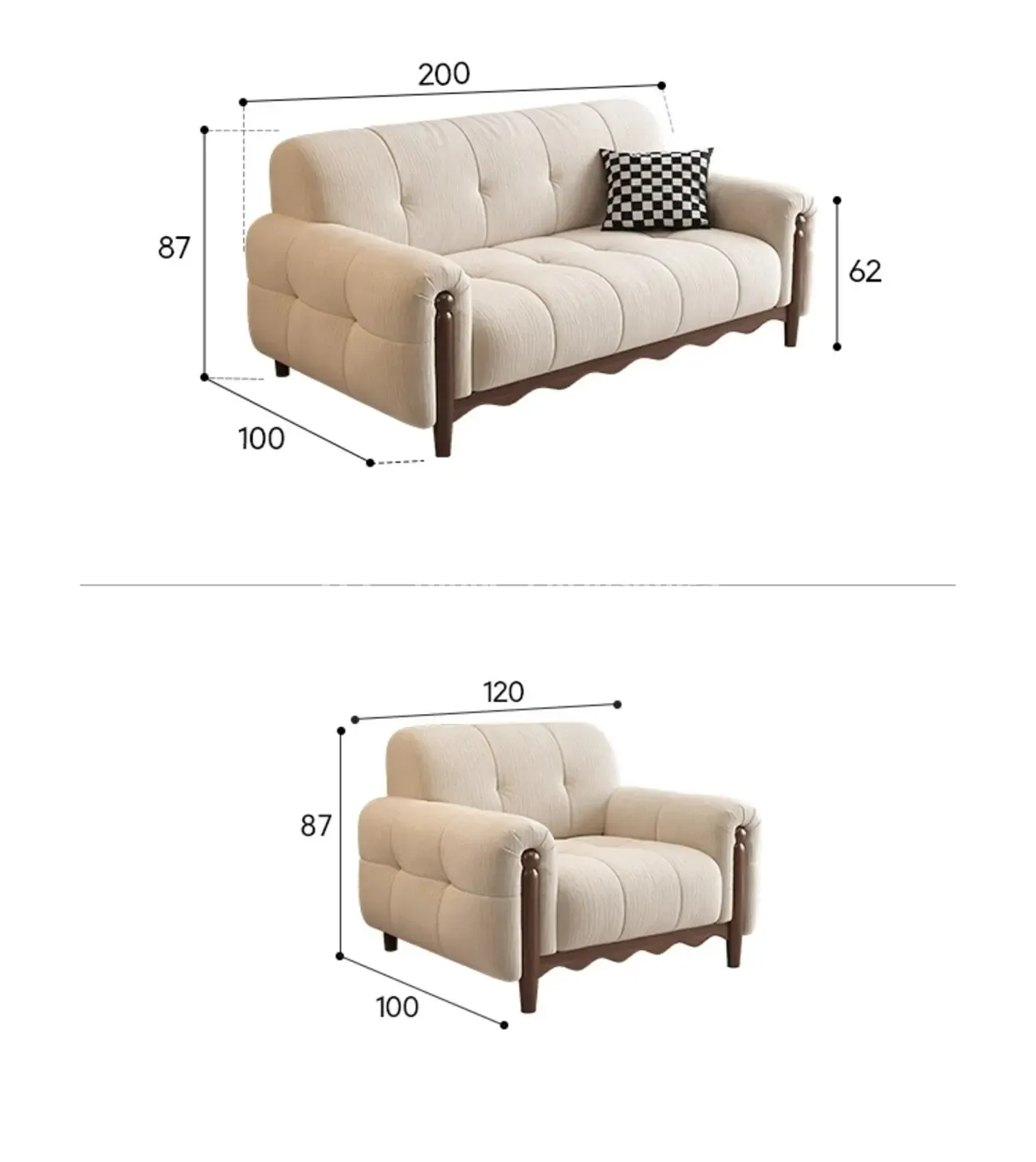 Globe Furnishings - New Solid Wood Chenille French Sofa