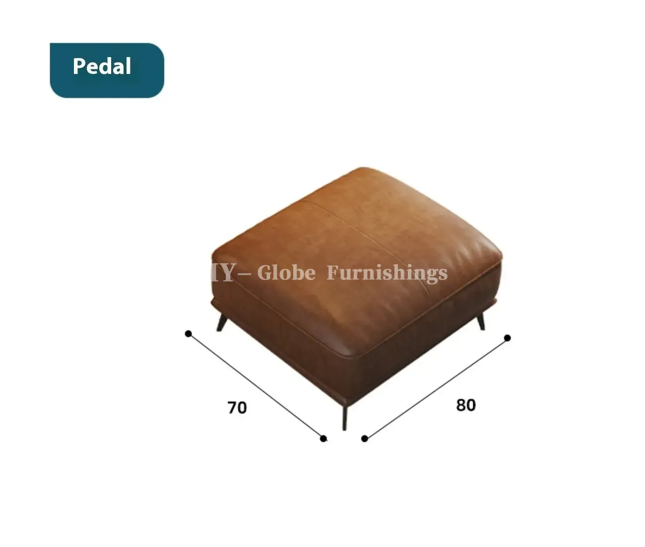 Globe Furnishings - Oil-wax leather light luxury Italian straight-line sofa