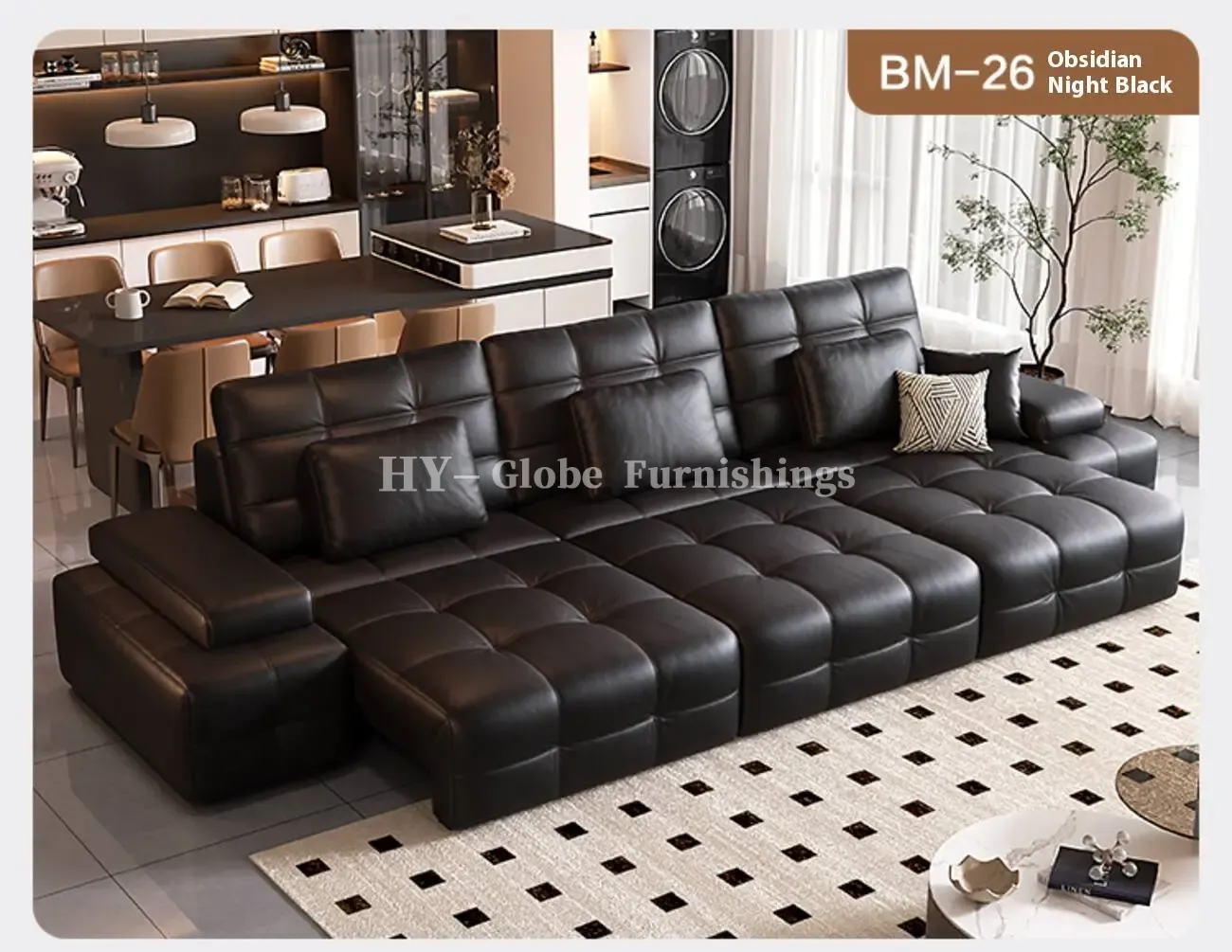 Globe Furnishings - Laurence Electric Multifunctional Leather Sofa