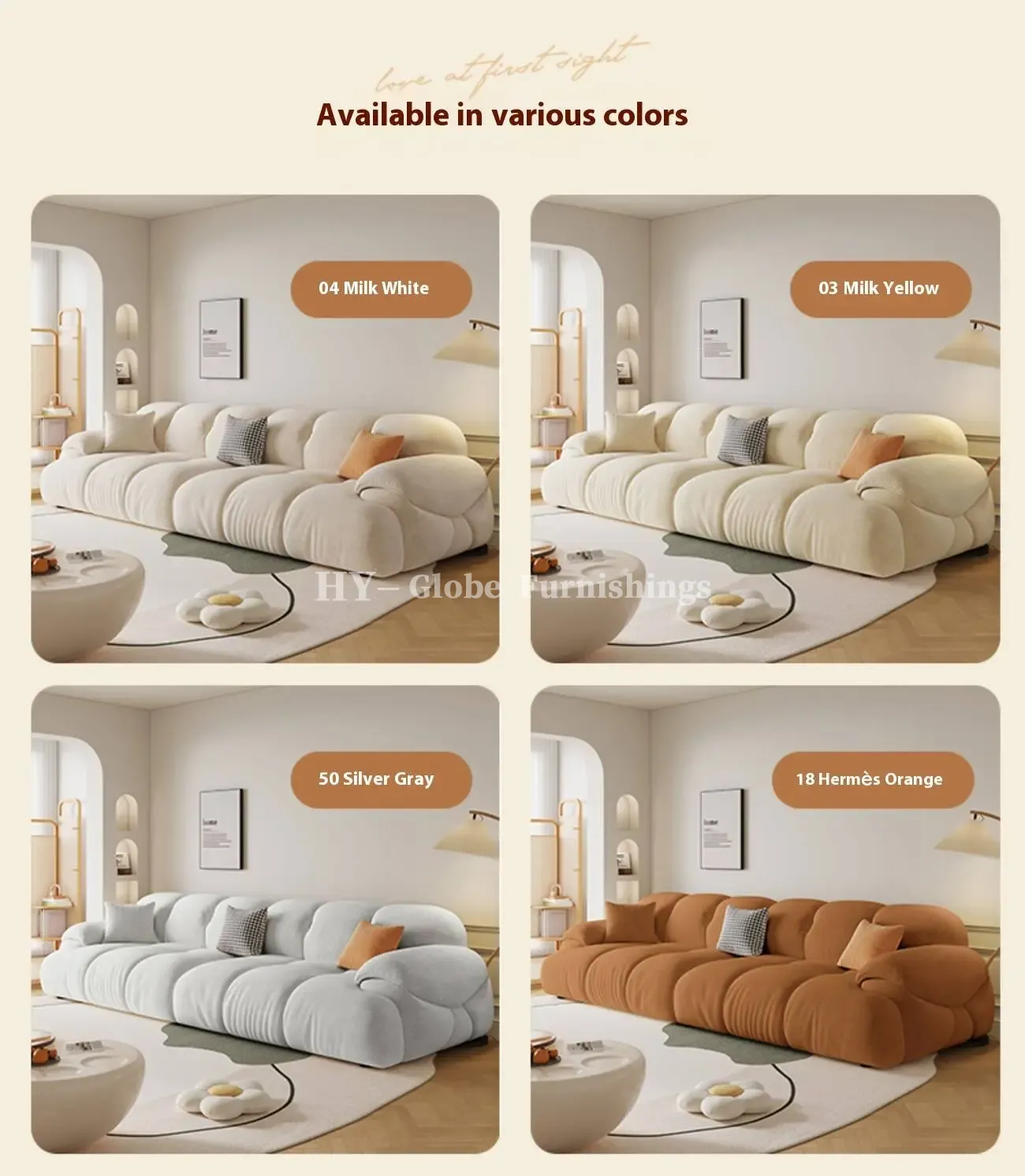 Globe Furnishings - Retro Compact Straight Cotton Candy Sofa