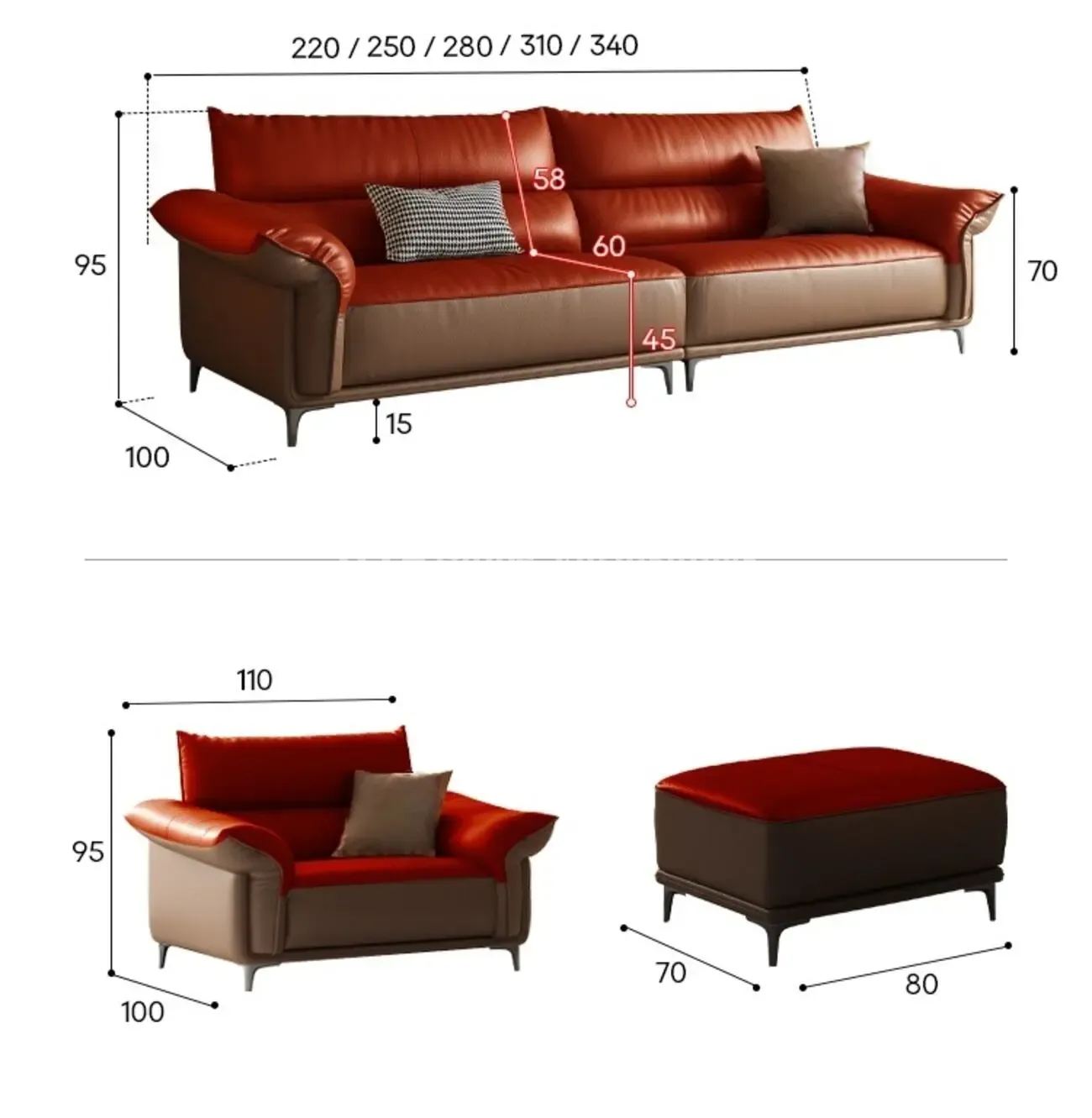 Globe Furnishings - Luxurious Harbour Italian Leather Sofa