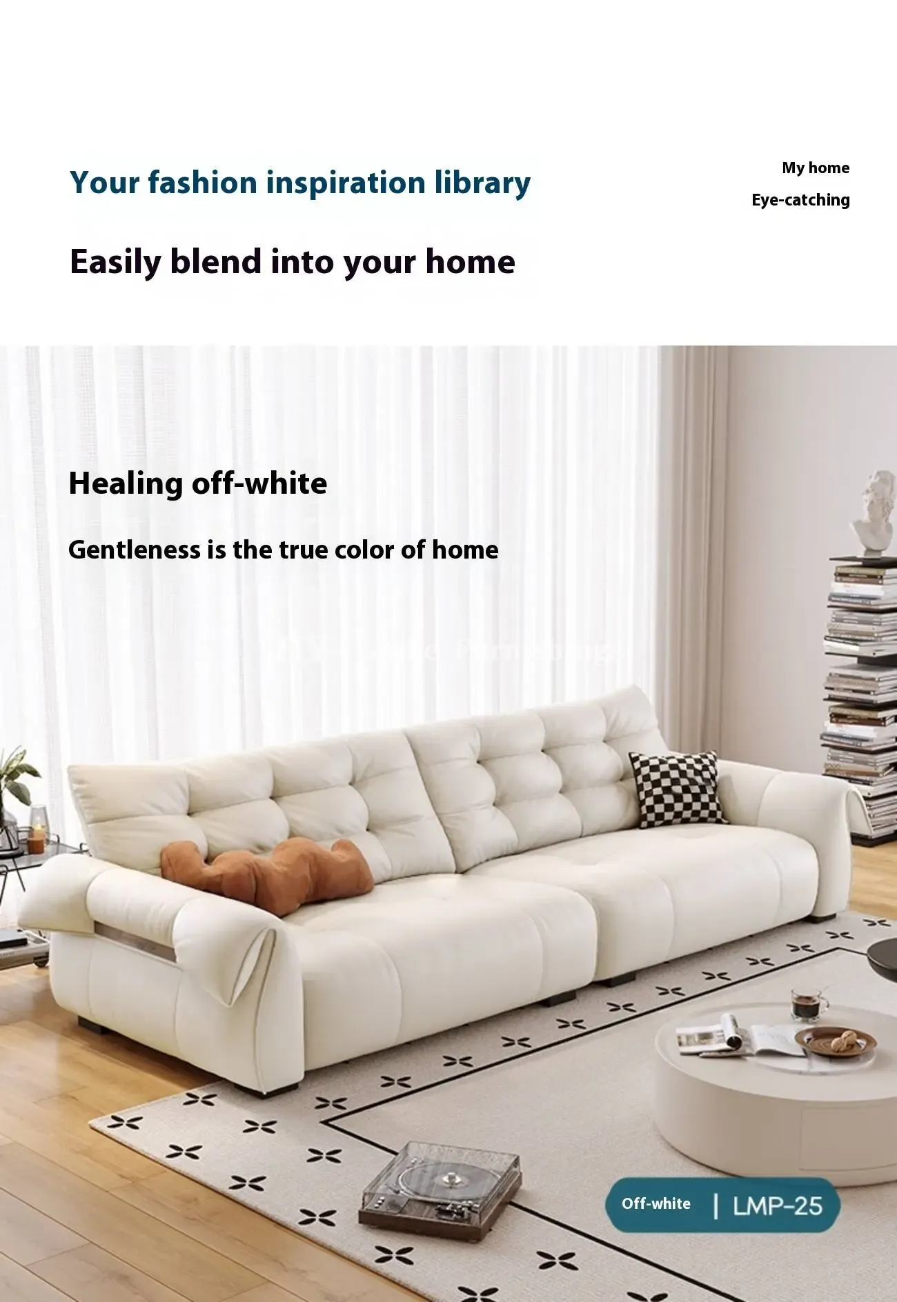 Globe Furnishings - Creamy Top-Grain Leather Swan Sofa: New Seasonal Release