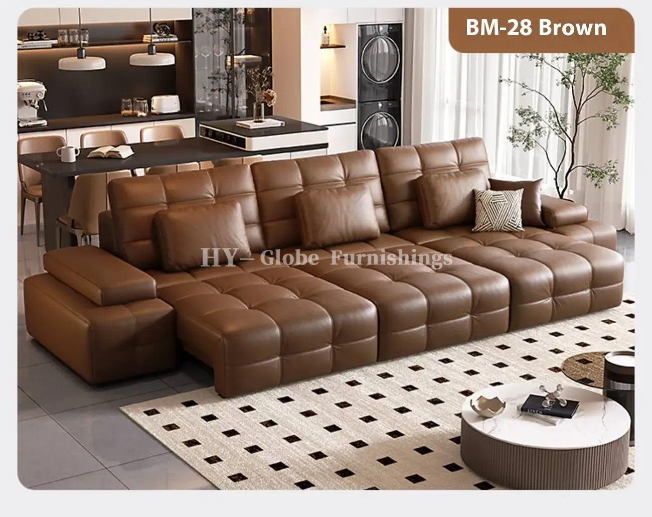 Globe Furnishings - Laurence Electric Multifunctional Leather Sofa