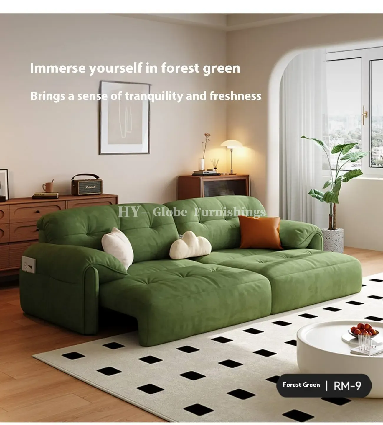 Globe Furnishings - Modern Minimalist Extendable Electric Sofa