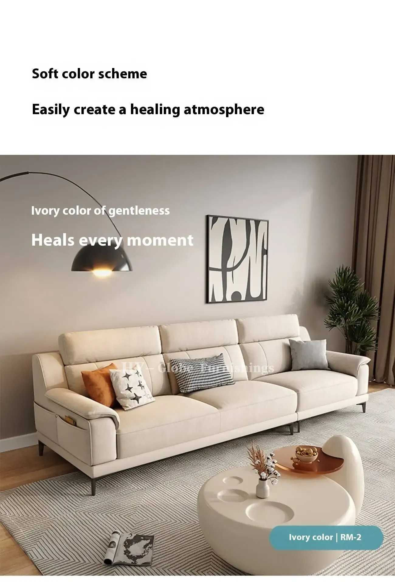 Globe Furnishings - Minimalist Tech-Infused Upholstered Sofa