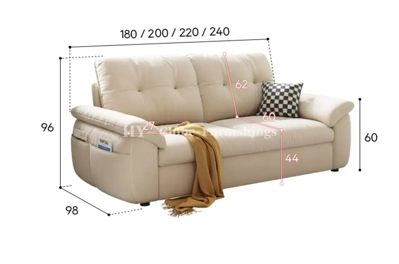 Globe Furnishings - Removable and Washable Cat-Scratch-Resistant Cloud-Shaped Folding Sofa Bed
