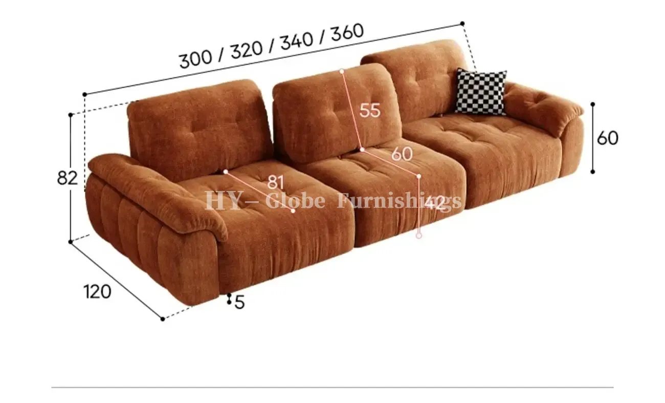 Globe Furnishings - Minimalist Modern Adjustable Pumpkin Sofa