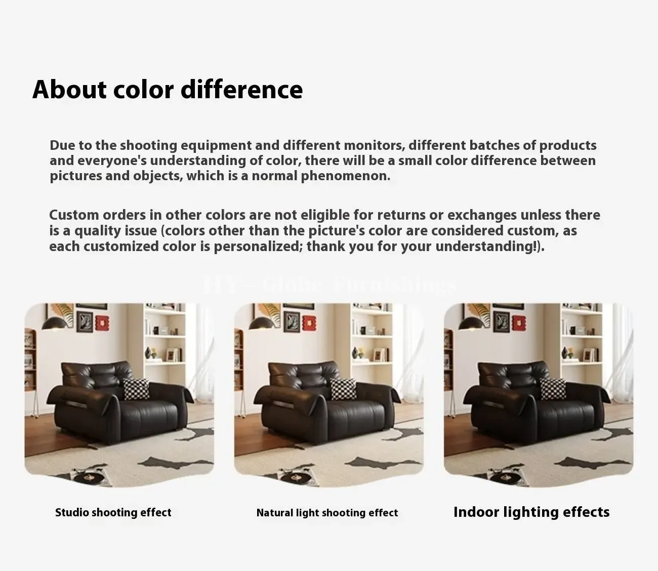 Globe Furnishings - Small-sized genuine leather sofa chair