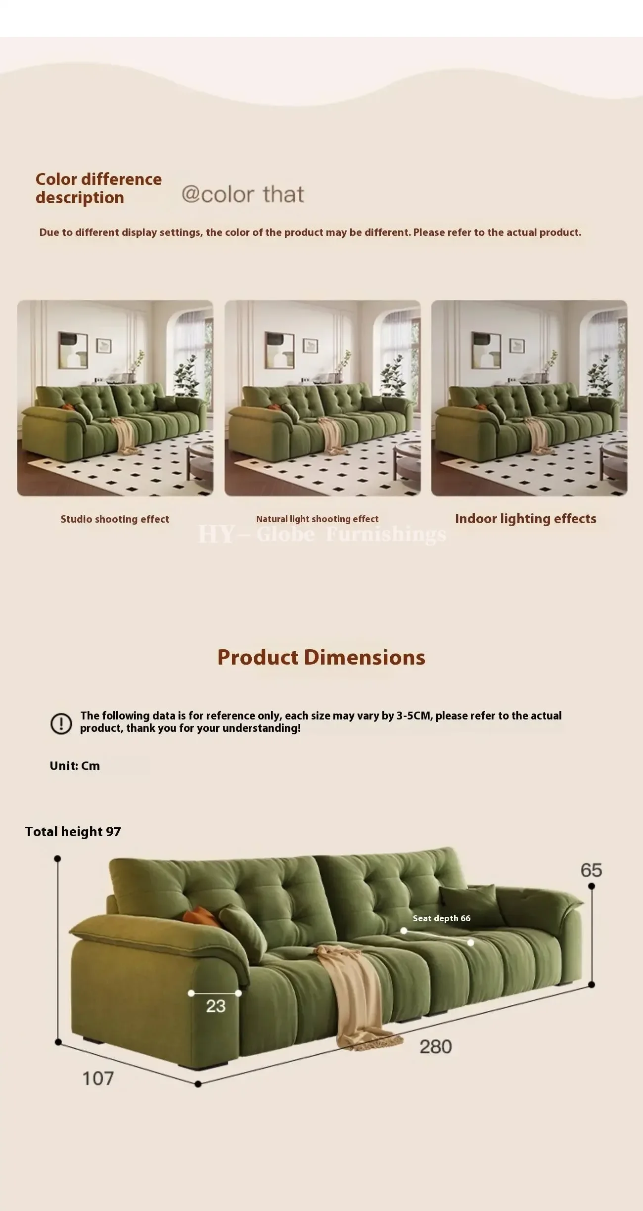 Globe Furnishings - French Vintage Cloud Fabric Sofa