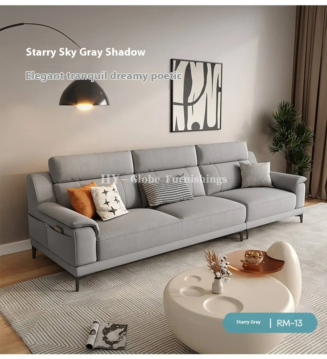 Globe Furnishings - Minimalist Tech-Infused Upholstered Sofa