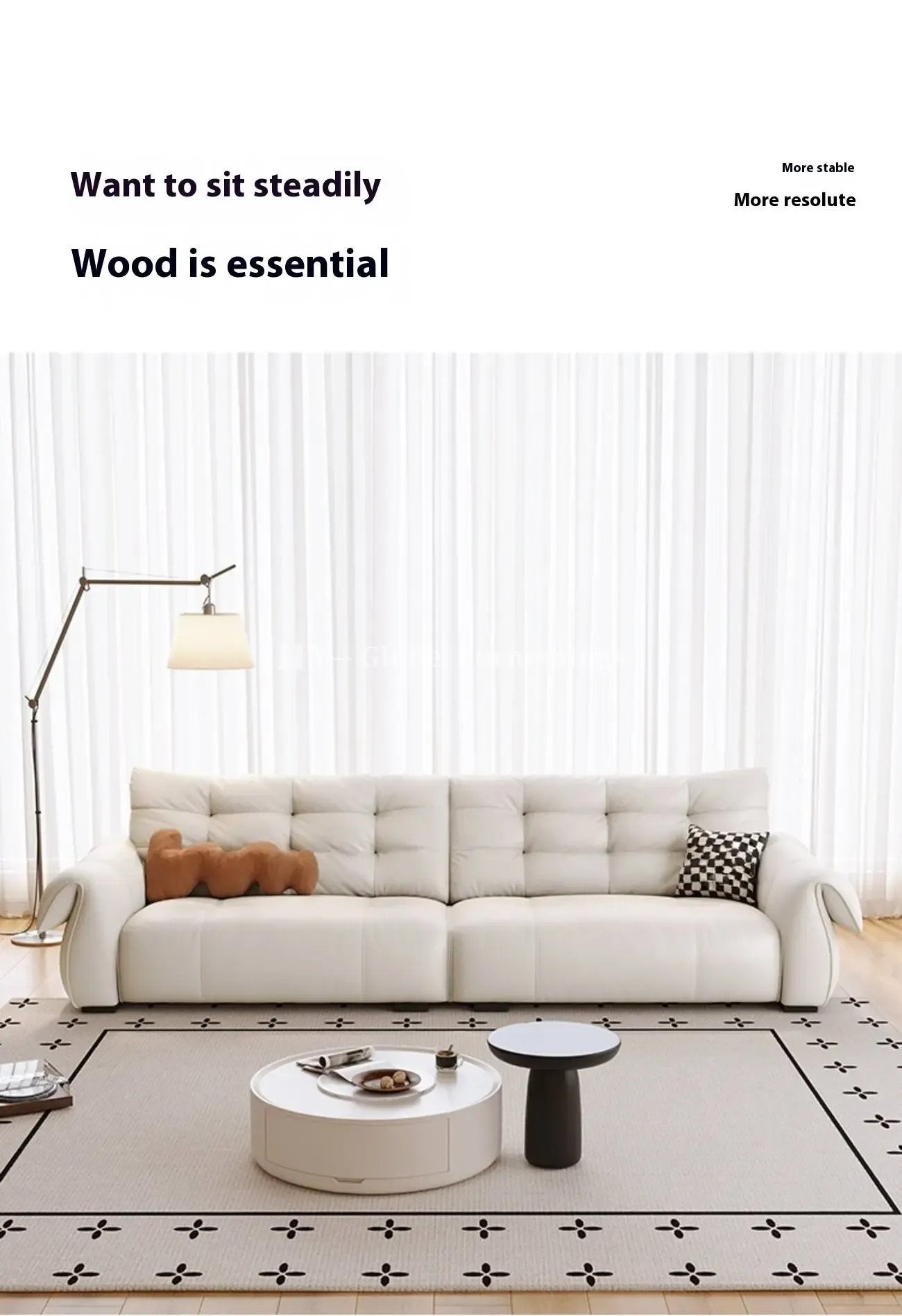 Globe Furnishings - Creamy Top-Grain Leather Swan Sofa: New Seasonal Release