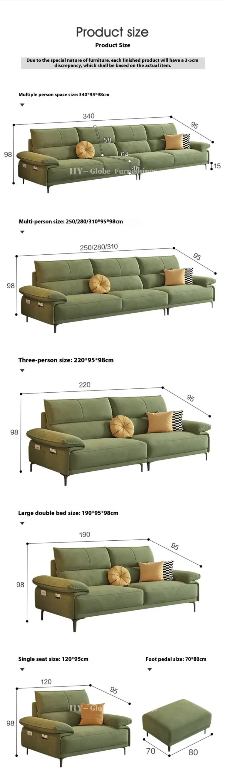 Globe Furnishings - Modular Creamy Style Tech Fabric Sofa