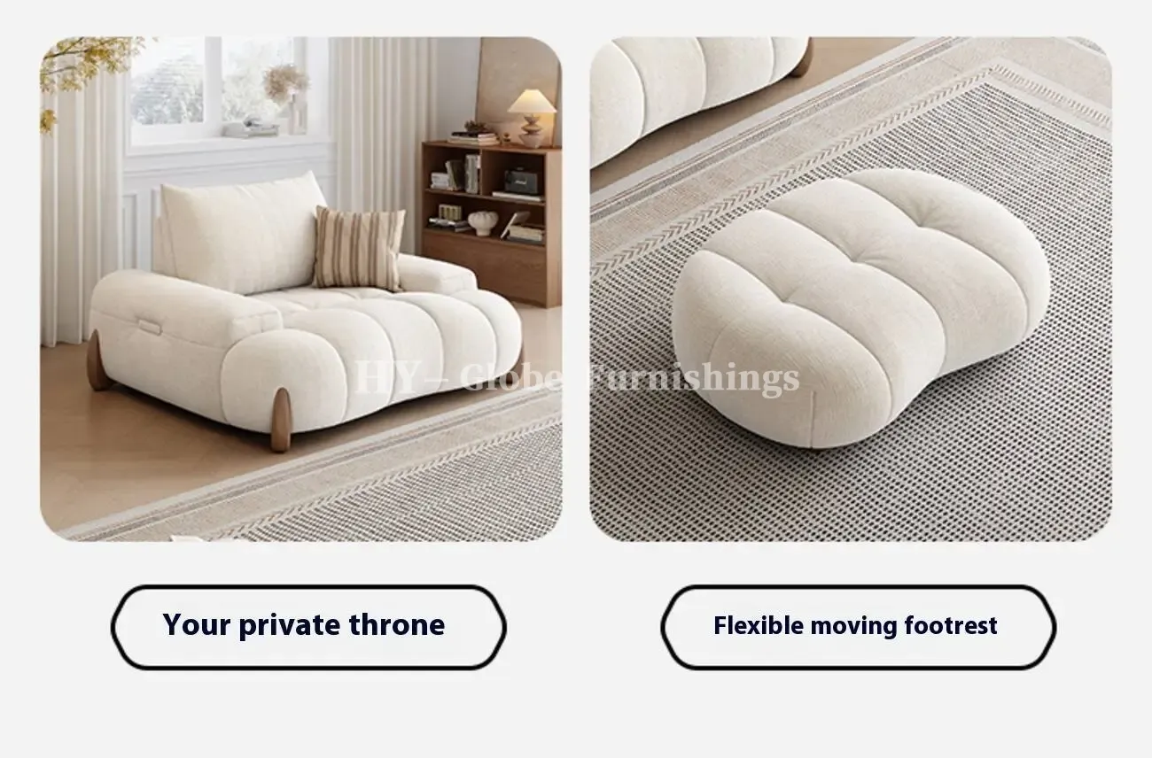 Globe Furnishings - New Adjustable Deep-Seat Linear Fabric Sofa