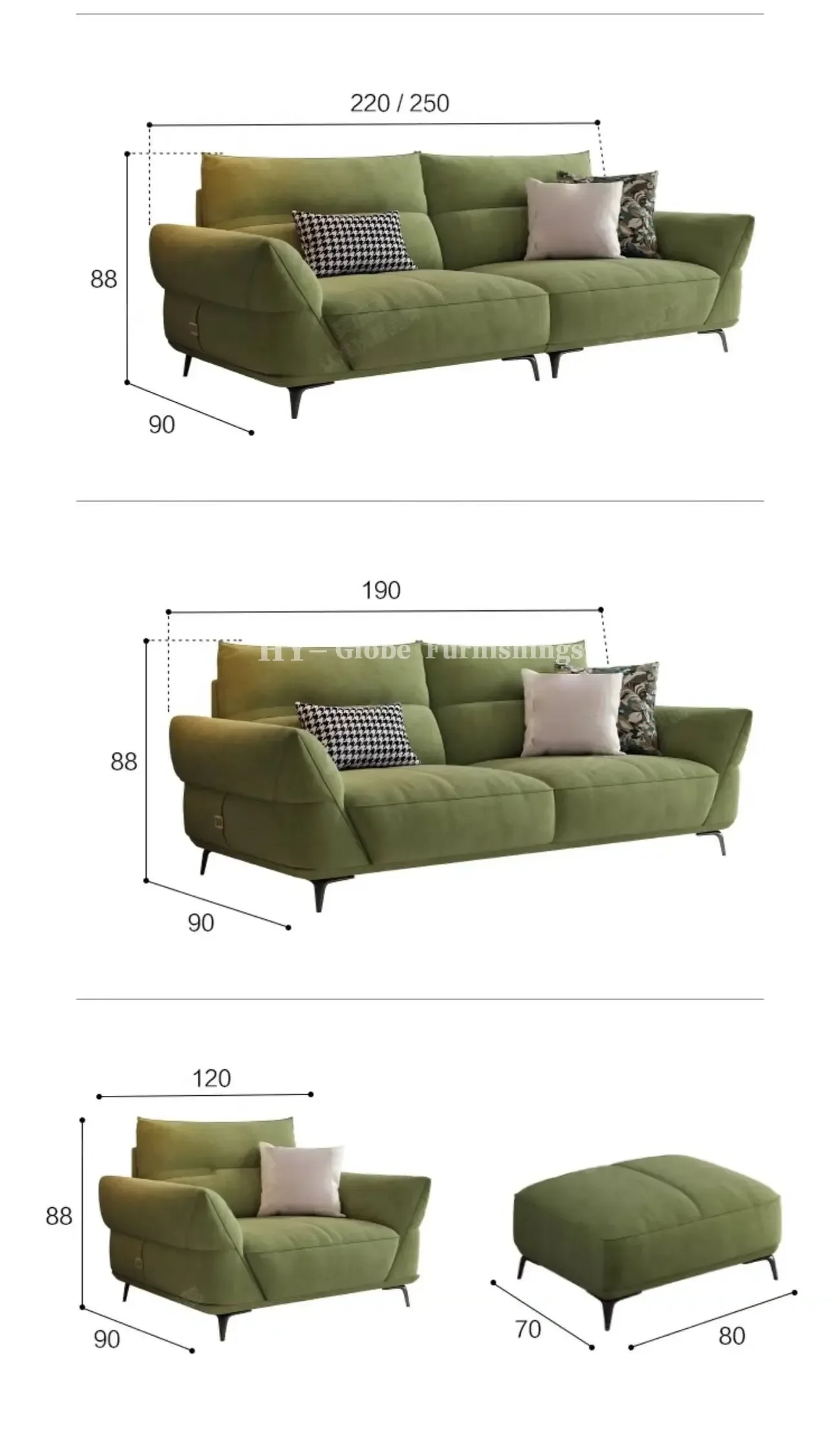 Globe Furnishings - Cream-Style Tech Fabric Sofa
