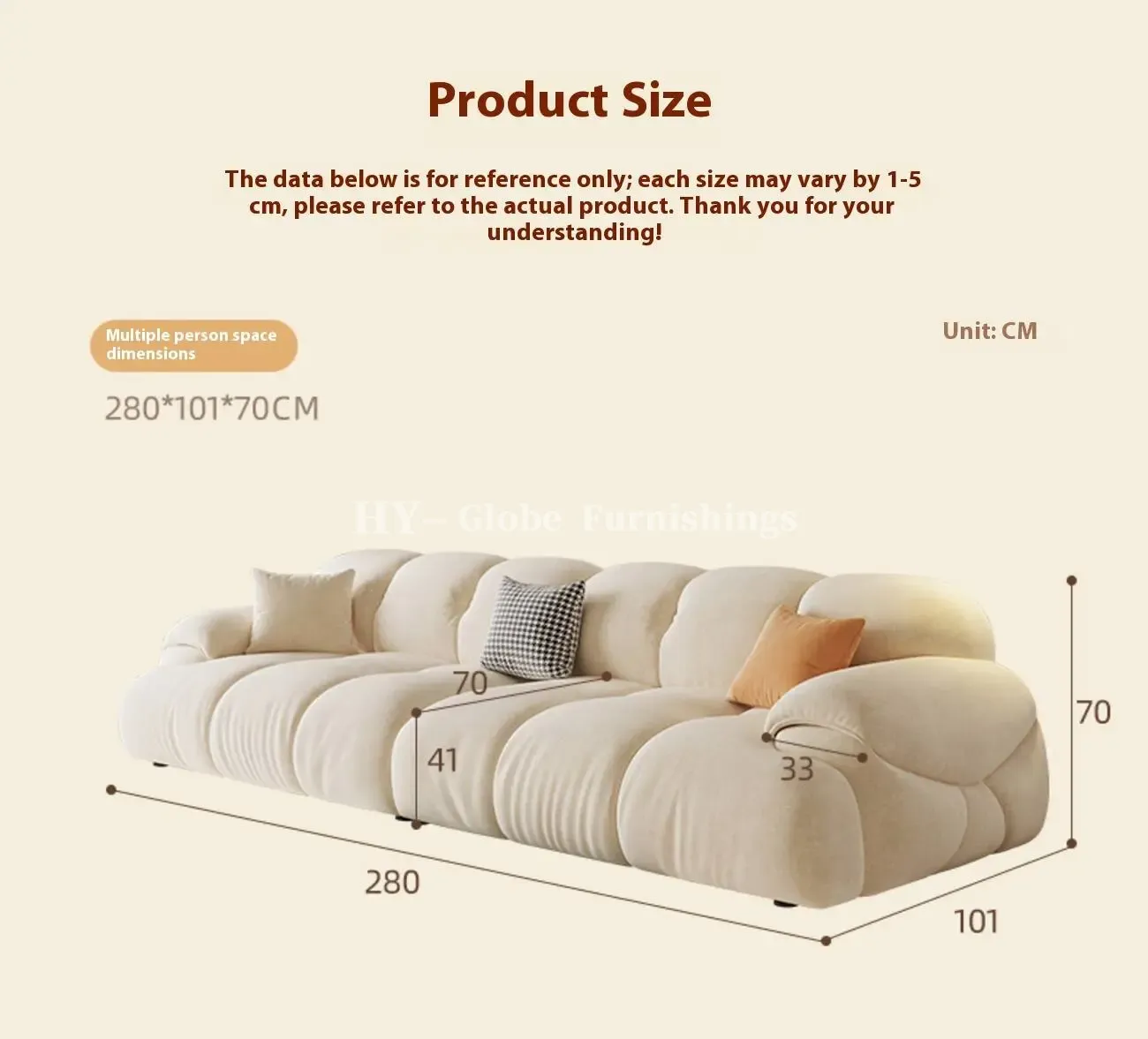 Globe Furnishings - Retro Compact Straight Cotton Candy Sofa