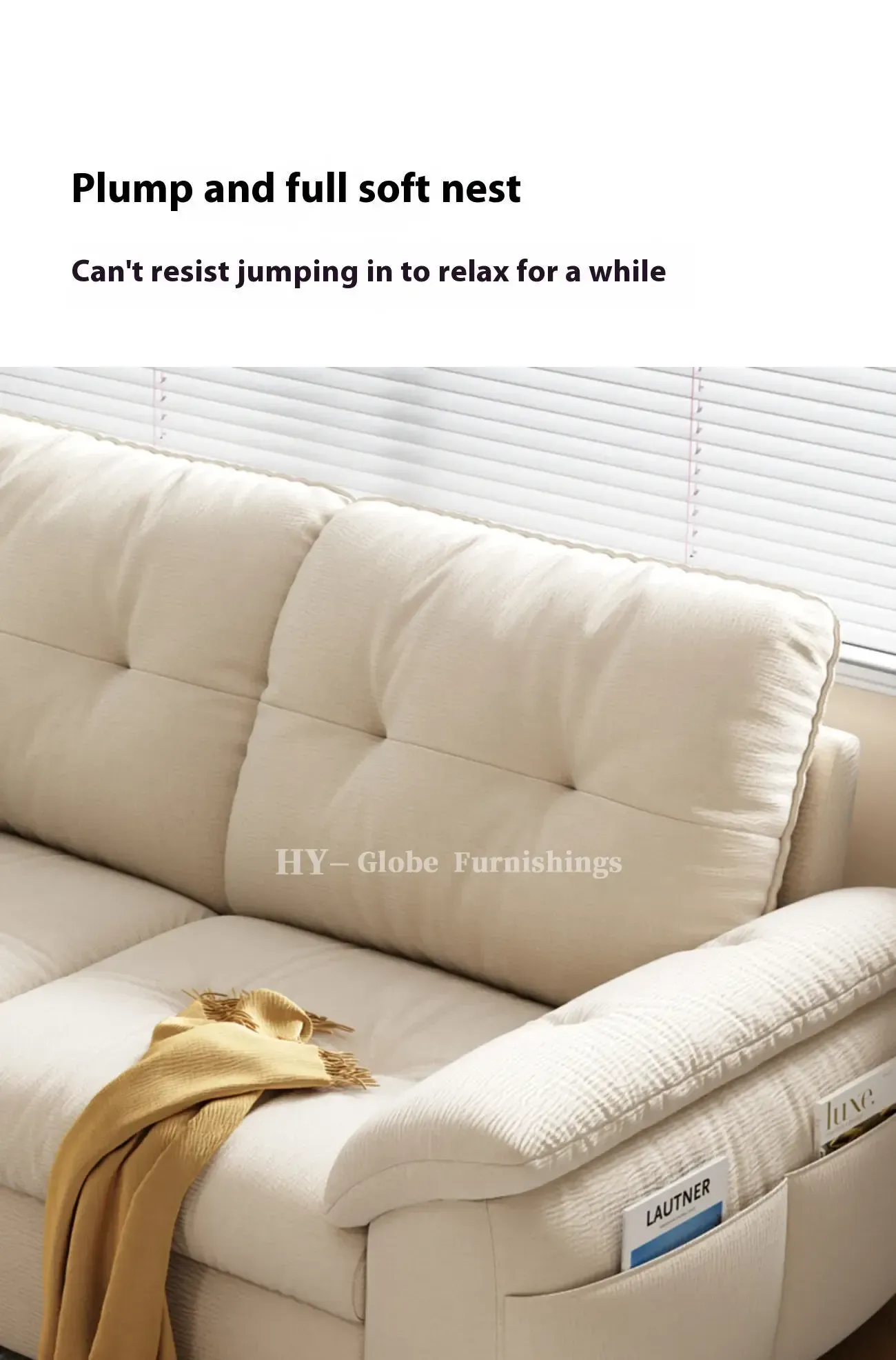 Globe Furnishings - Removable and Washable Cat-Scratch-Resistant Cloud-Shaped Folding Sofa Bed