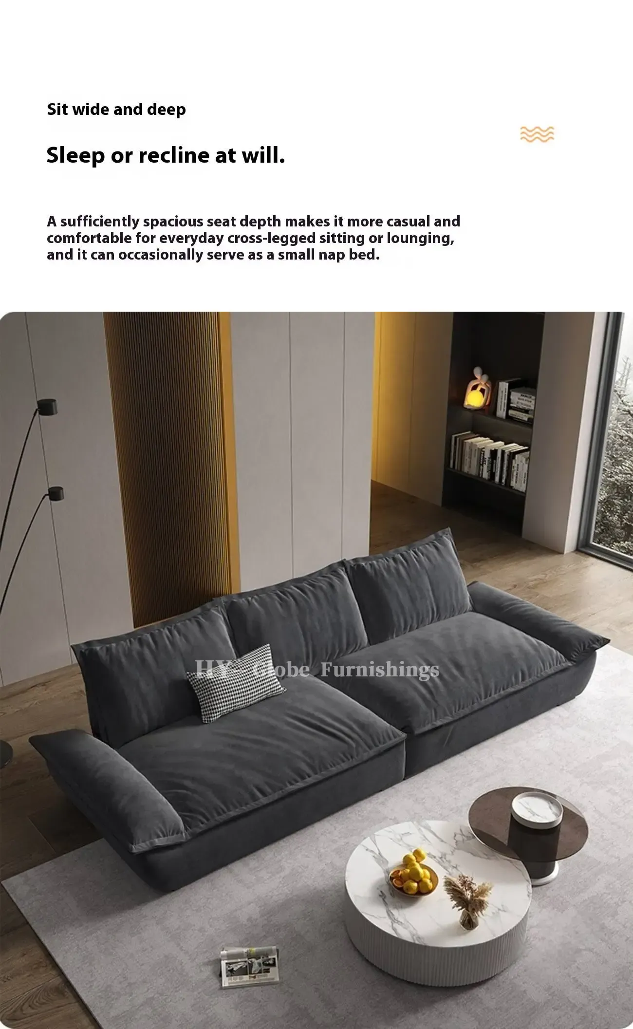 Globe Furnishings - Nordic Sail Technology Fabric Sofa