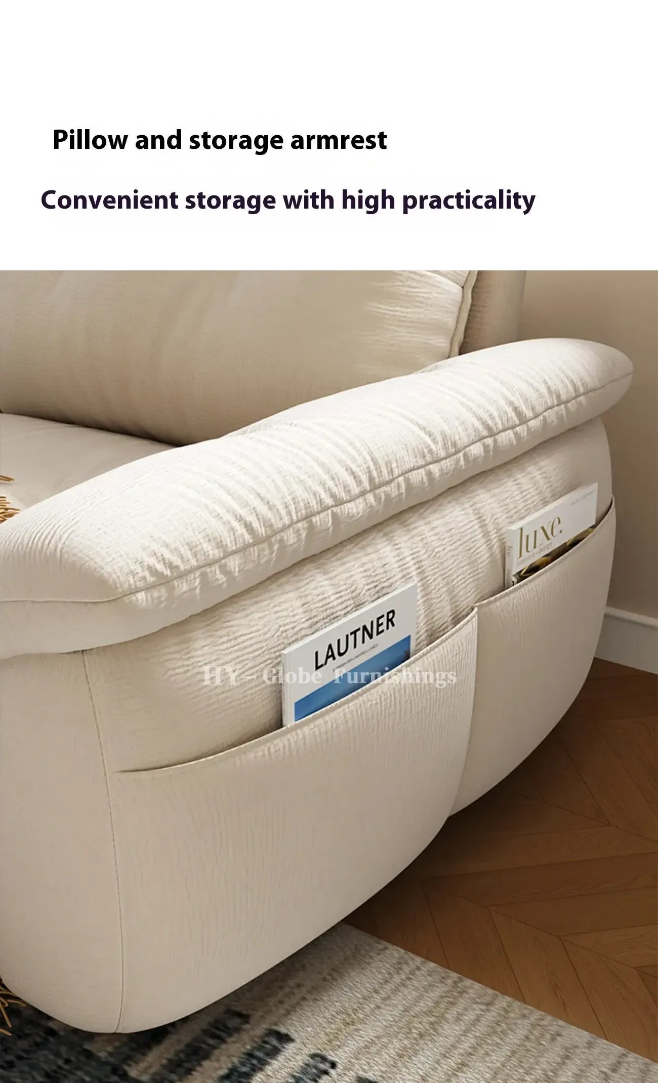 Globe Furnishings - Removable and Washable Cat-Scratch-Resistant Cloud-Shaped Folding Sofa Bed