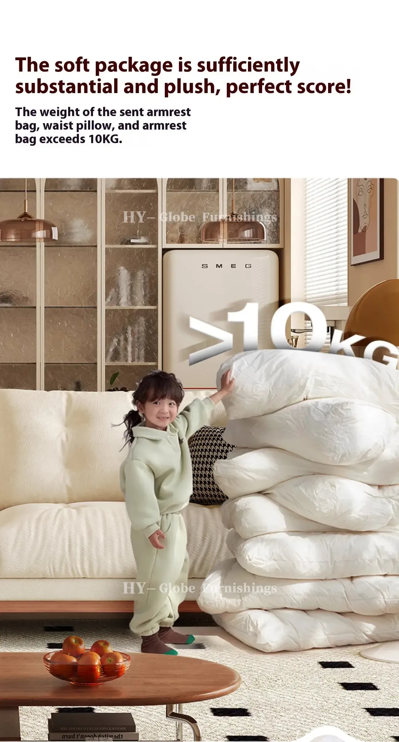 Globe Furnishings - Nordic Solid Wood Snow Neil Sofa
