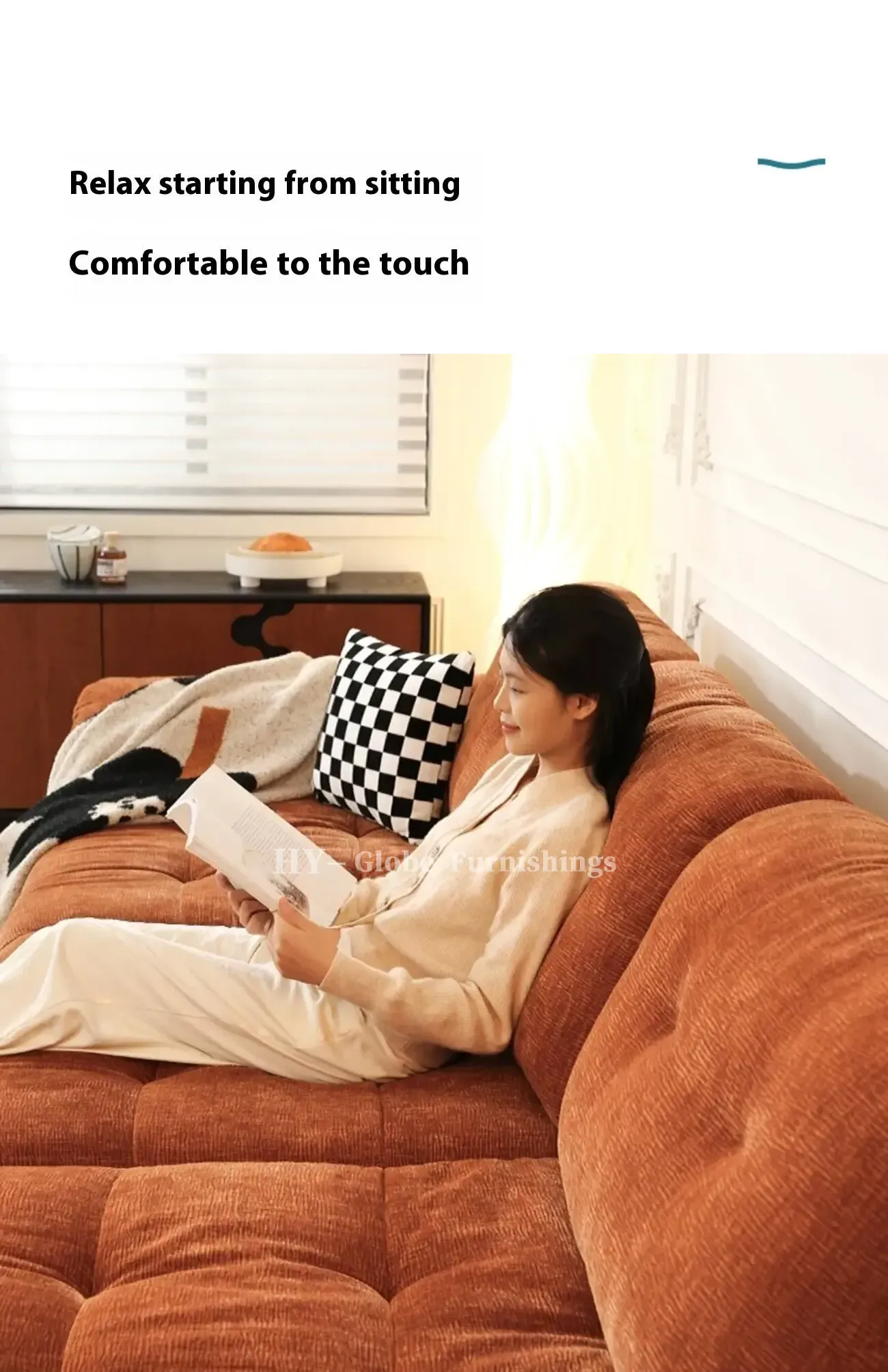 Globe Furnishings - Minimalist Modern Adjustable Pumpkin Sofa