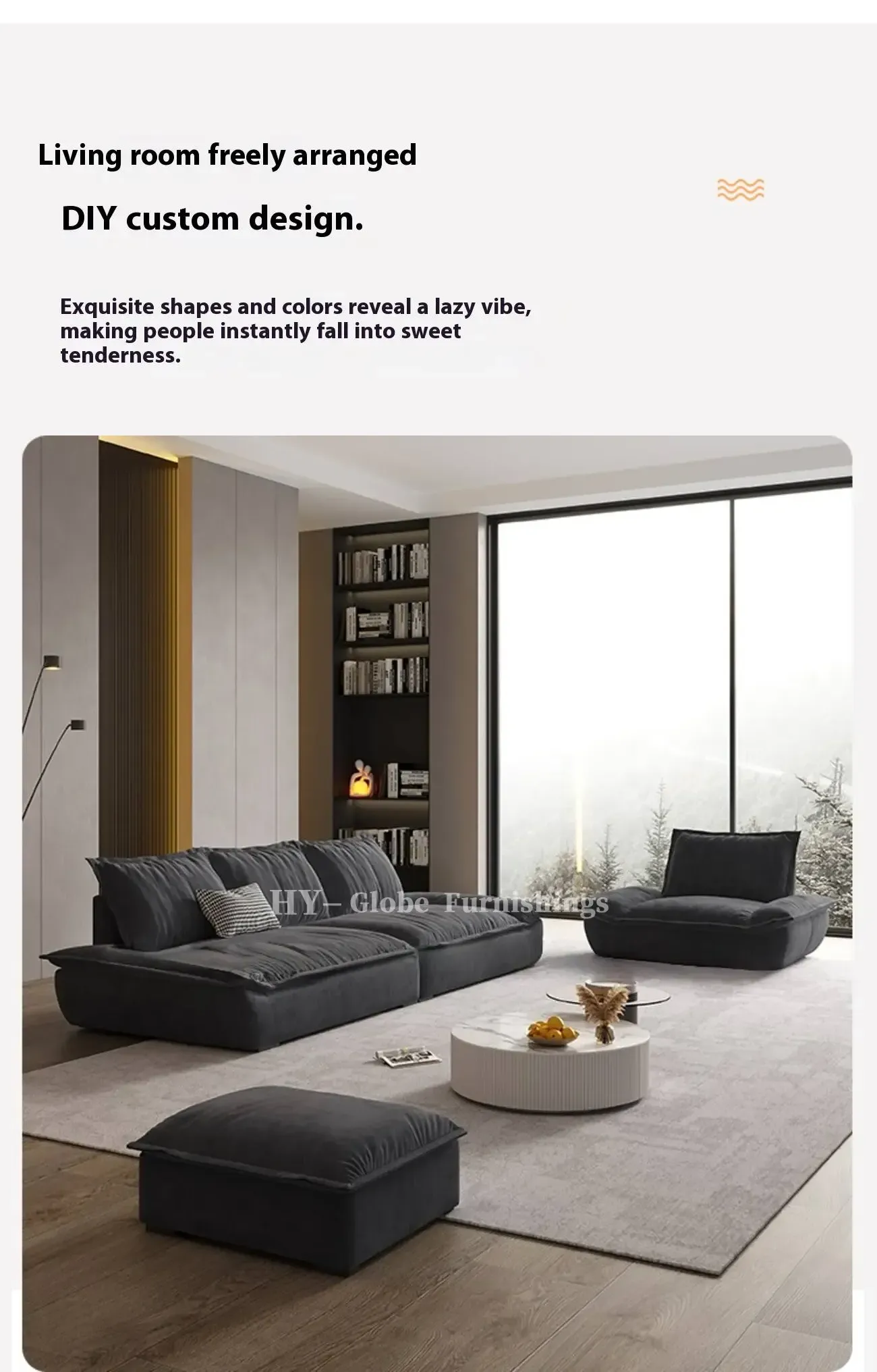 Globe Furnishings - Nordic Sail Technology Fabric Sofa