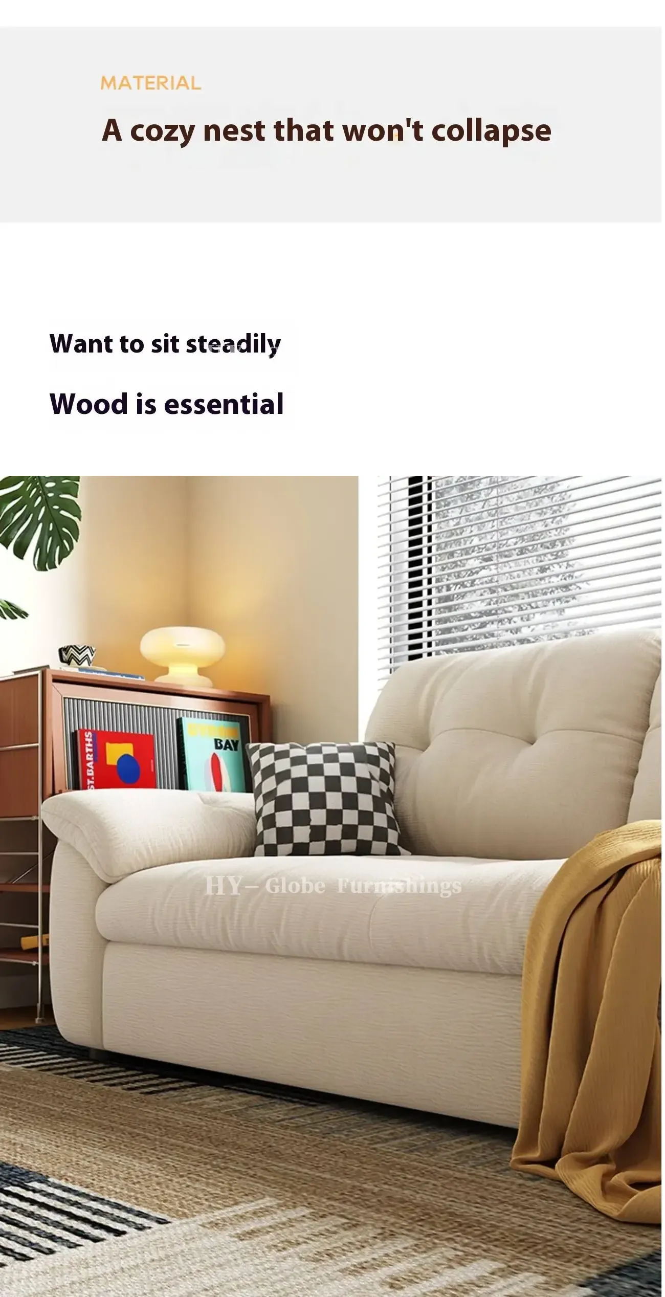 Globe Furnishings - Removable and Washable Cat-Scratch-Resistant Cloud-Shaped Folding Sofa Bed