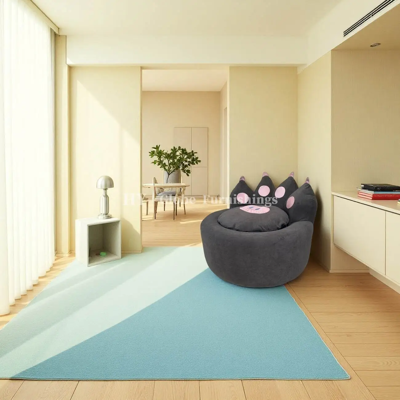 Globe Furnishings - Monster Cute Claw Compressed Sofa 韩式清新-奶黄_33733270_2