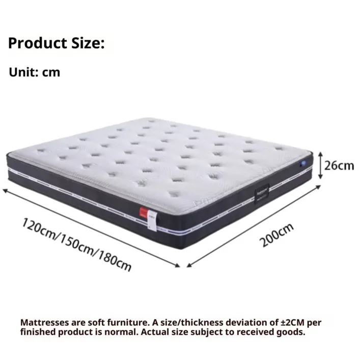 Globe Furnishings - Imported Ice Silk Latex Pocket Spring Mattress Globe Furnishings - Imported Ice Silk Latex Pocket Spring Mattress